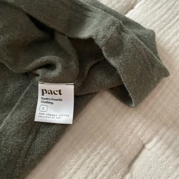 PACT Airplane set, heather Green mock shell, charcoal gray, straight fit pant - Picture 3 of 5